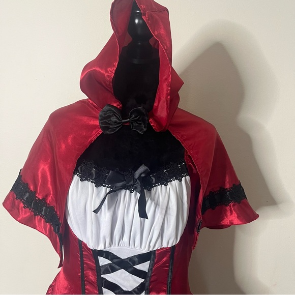 Leg Avenue Sexy Gothic Red Riding Hood Halloween Costume Women's‎ Sz L Cosplay - Picture 7 of 16